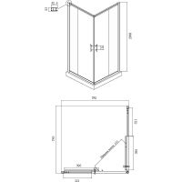 Товар: Душевой уголок Ambassador Kingston 80x80 14011119 профиль Хром стекло прозрачное - фото 5 Душевой уголок Ambassador Kingston 80x80 14011119 профиль Хром стекло прозрачное — фото 5, Квадратные душевые уголки
