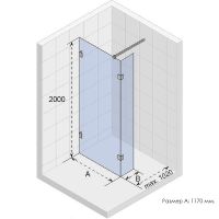 Душевая перегородка Riho SZ Scandic NXT X402 117 (GX00772C0) профиль Хром стекло прозрачн арт-G001126120 — фото 2, Душевые перегородки