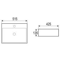 Раковина Azario 52 AZ-2173-S SP Белая — фото 2, Раковины накладные