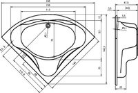 Акриловая ванна Riho Neo 140x140 B076001005 (BC3400500000000) без гидромассажа — фото 5, Ванны