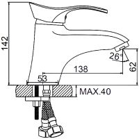 Смеситель для раковины Ledeme H01 1001L Хром — фото 2, Смесители для раковины