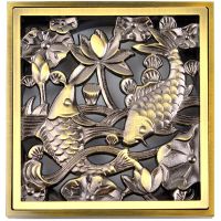 Душевой трап Bronze de Luxe Рыбы 21980-5602 с решеткой Бронза — фото 2, Трапы для душа