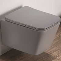 Унитаз CeramaLux 5170MH подвесной Светло-серый матовый с сиденьем Микролифт — фото 1, Подвесные унитазы