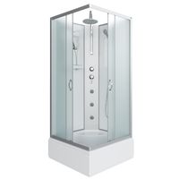 Душевая кабина Niagara Classic NG-1108-14BKTG (90х90х210) средний поддон(26см),стекло матовое,4 мест — фото 1, Душевые кабины