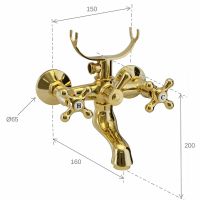 Товар: Смеситель для ванны Remer Liberty 05LIDO Золото - фото 2 Смеситель для ванны Remer Liberty 05LIDO Золото — фото 2, Смеситель для ванны