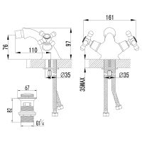 Товар: Смеситель для биде Lemark Vintage LM2808B Бронза - фото 2 Смеситель для биде Lemark Vintage LM2808B Бронза — фото 2, Смесители для биде