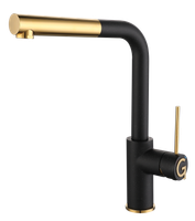 Rivelato Смеситель для кухни Albano Г-обр.с выдвижной лейкой D-35мм nero oro арт. — фото 1, Смесители для кухни