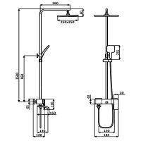 Душевая система ALMAes ECO GK-0328 Сатин — фото 4, Душевые стойки