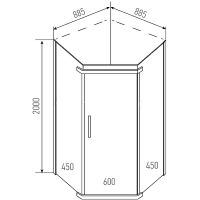 Душевой уголок Erlit Comfort 90х90 ER10109V-C4 профиль Хром стекло тонированное — фото 2, Душевые уголки