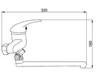 Смеситель для ванны Сантаком StOmega 3307-1 универсальный Хром — фото 2, Смеситель для ванны