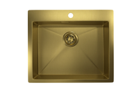 Granula-5951, ЗОЛОТО САТИН, стальная кухонная мойка — фото 1, Кухонные мойки