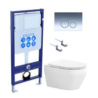 Комплект AQUATEK ЛЕЯ-018 4в1 (рама AQUATEK Standard INS-0000012+крепеж KKI-0000002+клавиша KDI-00000 — фото 1, Комплекты унитаз + инсталляция