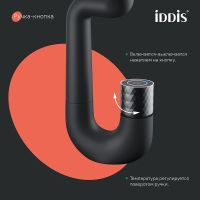 Смеситель для раковины Iddis Twist TWIBLBTi01 Черный матовый — фото 6, Смесители для раковины