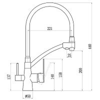 Товар: Смеситель для кухни D-Lin D159317-A Черный матовый - фото 2 Смеситель для кухни D-Lin D159317-A Черный матовый — фото 2, Смесители для кухни