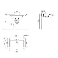 Раковина GSI Nubes 80 9622111 Белая — фото 5, Раковины