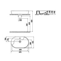 Раковина Creavit Topic 70 TP172-00CB00E-AK00 Золото — фото 2, Раковины