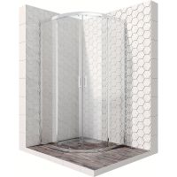 Душевой уголок Ambassador Kingston 90х90 114011104 профиль Хром стекло прозрачное — фото 1, Душевые уголки четверть круга