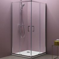 Душевой уголок Kolpa San Eco Quat TKK 90x90 538560 профиль Хром стекло прозрачное — фото 1, Квадратные душевые уголки