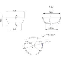 Раковина-чаша Salini Gloria 42.5 310 1102210M Белая матовая — фото 2, Раковины накладные
