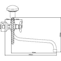 Смеситель для ванны Ростовская Мануфактура Сантехники Boou BA5318-3-C007-B702 универсальный Хром — фото 2, Для душа и ванны