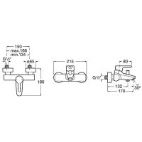 Смеситель для ванны Roca Malva 5A023BC0M Хром — фото 2, Для душа и ванны
