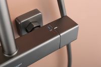 Душевая система Raglo R22.26.09 с термостатом Графит матовый — фото 14, Душевые стойки