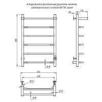 Электрический полотенцесушитель Aringa Киото 80x50 AR03001CH с полкой Хром — фото 3, Электрические полотенцесушители
