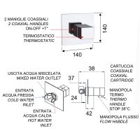 Товар: Смеситель для душа Remer Qubica Thermo QT30NO с термостатом Черный матовый - фото 2 Смеситель для душа Remer Qubica Thermo QT30NO с термостатом Черный матовый — фото 2, Смеситель для душа