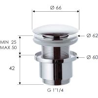 Донный клапан Remer 904CC2114 click-clack Хром — фото 2, Донные клапаны