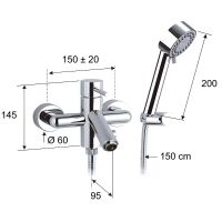 Смеситель для ванны Remer Minimal NR022 Хром — фото 2, Смеситель для ванны