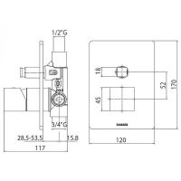 Смеситель для душа Bossini Cube Z00063.073 Черный матовый — фото 2, Смеситель для душа