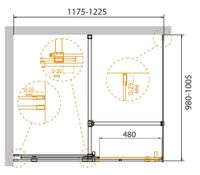 Душевой уголок CEZARES STREAM-AH-1-120/100-C-Cr — фото 2, Душевые уголки
