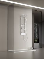 Товар: Душевая система AQUAme AQM8003W с термостатом Белая матовая - фото 2 Душевая система AQUAme AQM8003W с термостатом Белая матовая — фото 2, Верхние души