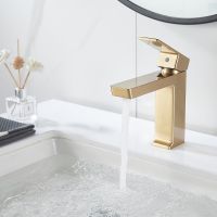 Смеситель для раковины Rose R18G R1801G-1 Золото матовое — фото 11, Смесители для раковины