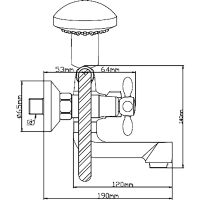 Смеситель для ванны Ростовская Мануфактура Сантехники Boou BA5318-2-B702 Хром — фото 4, Для душа и ванны