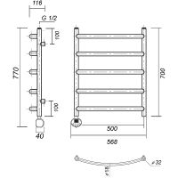 Товар: Электрический полотенцесушитель Domoterm Калипсо П5 500x700 EL Хром - фото 2 Электрический полотенцесушитель Domoterm Калипсо П5 500x700 EL Хром — фото 2, Электрические полотенцесушители