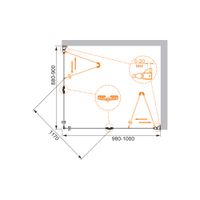 Душевой уголок CEZARES ELENA-W-ASH-2-100/90-C-Cr — фото 3, Прямоугольные душевые уголки