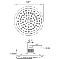 Верхний душ Melodia della vita Standard Middle MKP20479 Хром — фото 3, Верхние души
