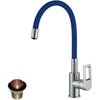 Смеситель для кухни Rossinka Z35-35U-Blue Хром Синий — фото 1, Смесители для кухни