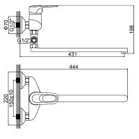 Товар: Смеситель для ванны Ledeme H04 2104L универсальный Хром - фото 2 Смеситель для ванны Ledeme H04 2104L универсальный Хром — фото 2, Смеситель для ванны