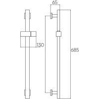 Душевая штанга Bronze de Luxe 980 Хром — фото 2, Штанги для душа