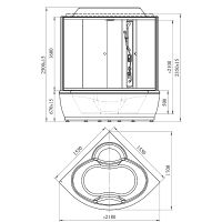 Душевой бокс Radomir Калифорния К2 155x155 1-04-6-0-5-0810 с баней с гидромассажем — фото 3, Душевые боксы