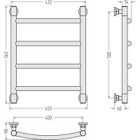 Водяной полотенцесушитель Сунержа Галант+ 500х400 12-0200-5040 Белый — фото 2, Водяные полотенцесушители