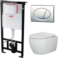 Комплект унитаза Ceramicanova Play CN3001 с инсталляцией Alcaplast Sadromodul AM101/1120-3:1 RU M71- — фото 1, Комплекты унитаз + инсталляция