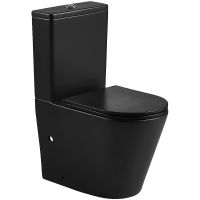 Унитаз компакт Azario Vetro AZ-2149-MB Черный матовый с бачком и сиденьем Микролифт — фото 1, Напольные унитазы