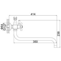 Смеситель для ванны Accoona H70 A7370 универсальный Хром — фото 3, Смеситель для ванны