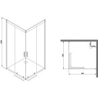 Товар: Душевой уголок Parly 90x90 ZEQ911B профиль Черный стекло прозрачное - фото 2 Душевой уголок Parly 90x90 ZEQ911B профиль Черный стекло прозрачное — фото 2, Квадратные душевые уголки