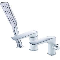 Смеситель на борт ванны Lemark Allegro LM5945CW Хром Белый — фото 1, Смесители на борт ванны