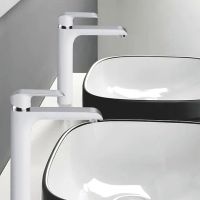 Смеситель для раковины Rose R21F Белый Хром арт-R2111F — фото 3, Смесители для раковины