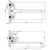 Смеситель для ванны Rossinka RS31-32 универсальный Хром — фото 2, Смеситель для ванны